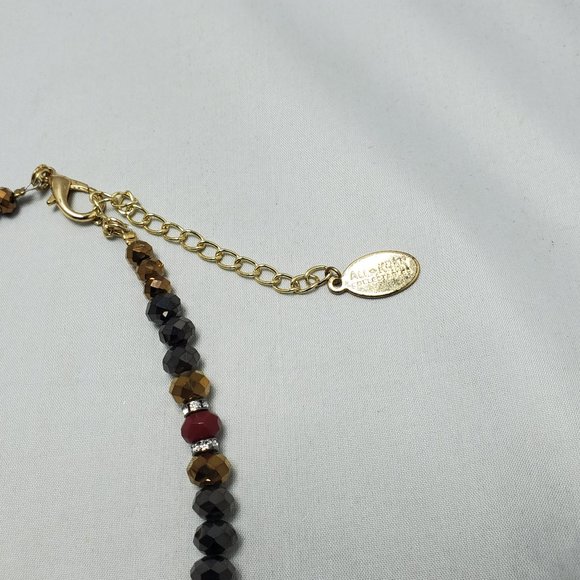 Ali Khan multi glass stone with beads necklace red theme with gift box - Picture 5 of 6